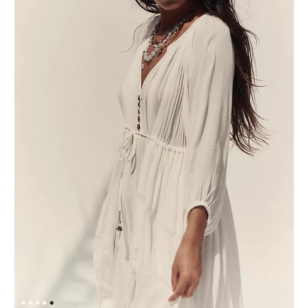 Free People Plenty of Love White Maxi Dress Oversized XS - Picture 2 of 13